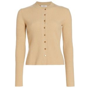 Vince Ribbed Button-Front Cardigan